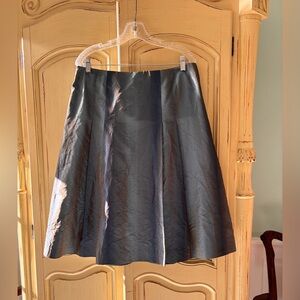 Talbots NWT silk! gorgeous sheen blue a A line skirt - grey gold black tones!!